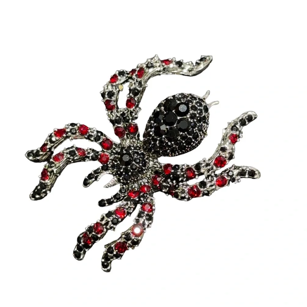 Large Rhinestone Spider Brooch Gift - Picture 1 of 4